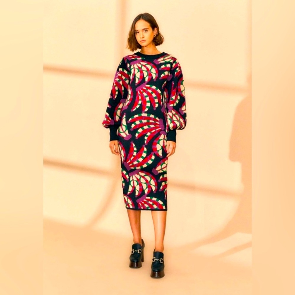 Farm Rio Banana Dots Knit Dress